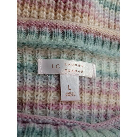 Lauren Conrad Sweater‎ Ladies Large Pink Blue - Picture 5 of 7